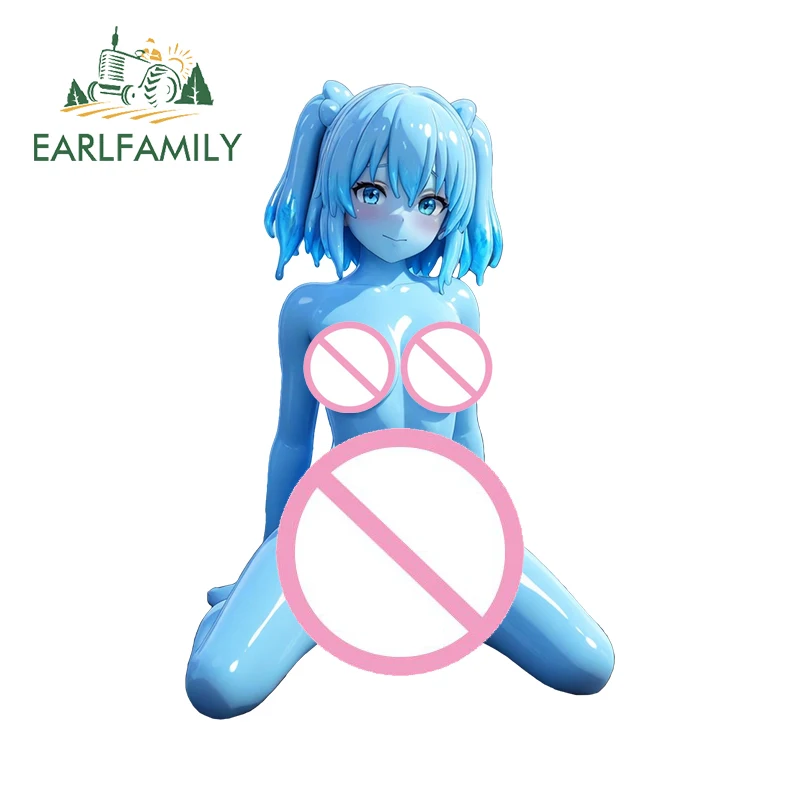 EARLFAMILY العارية أنثى المبارز سيارة ملصق Waifu الوحل فتاة أنيمي الثلاجة ملصق مائي الرسومات سيارة التصميم واقية من الشمس الشارات #2