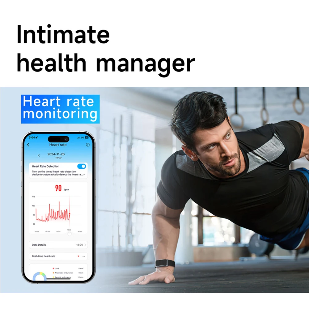 新しいスクリーンレススマートウォッチ心拍数血中酸素健康モニター腕時計スポーツフィットネストラッカースマートウォッチ男性女性用