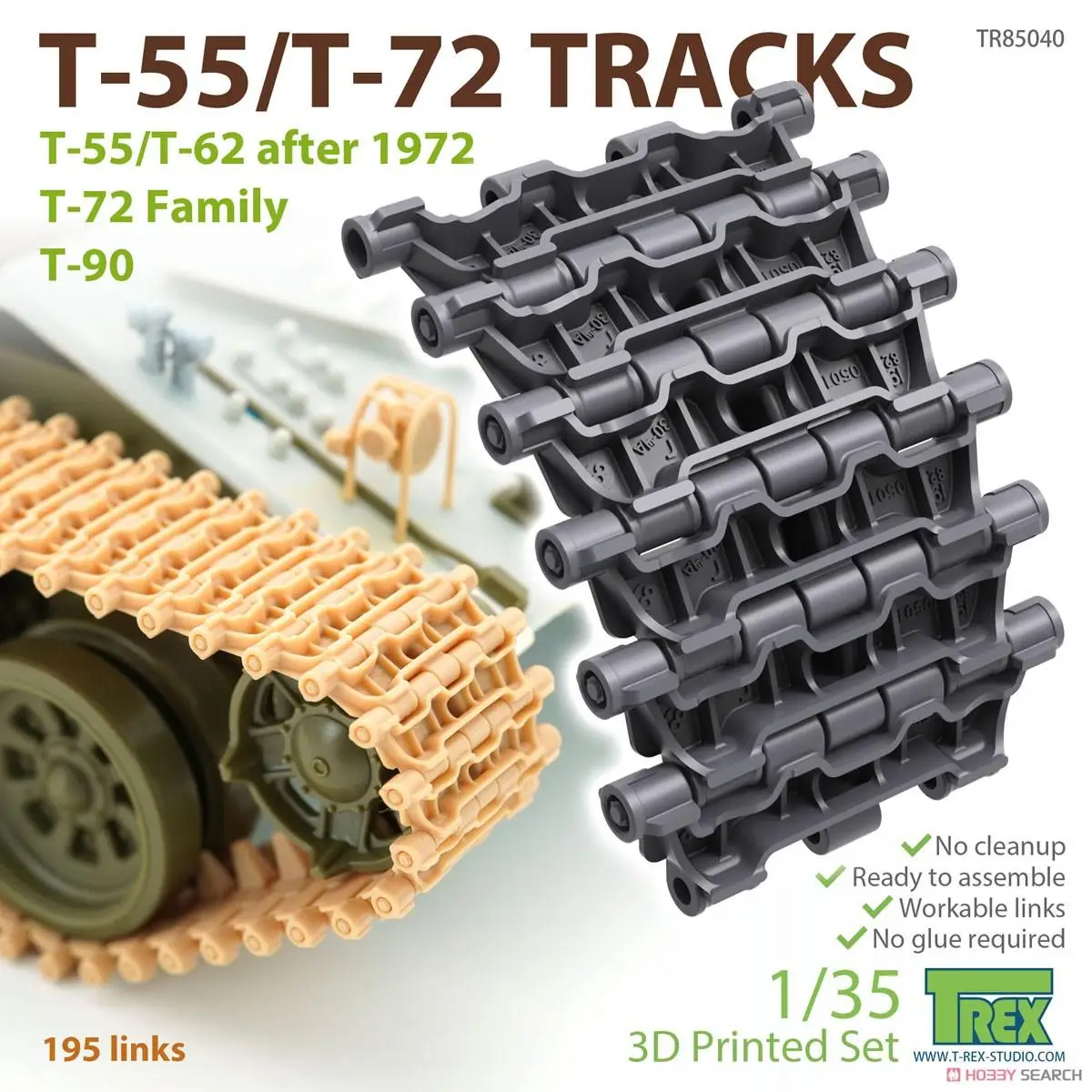 T-REX 85040 1/35 T-55/T72 Tracks for T-55/62 after 1972/T-72 Family/T-90