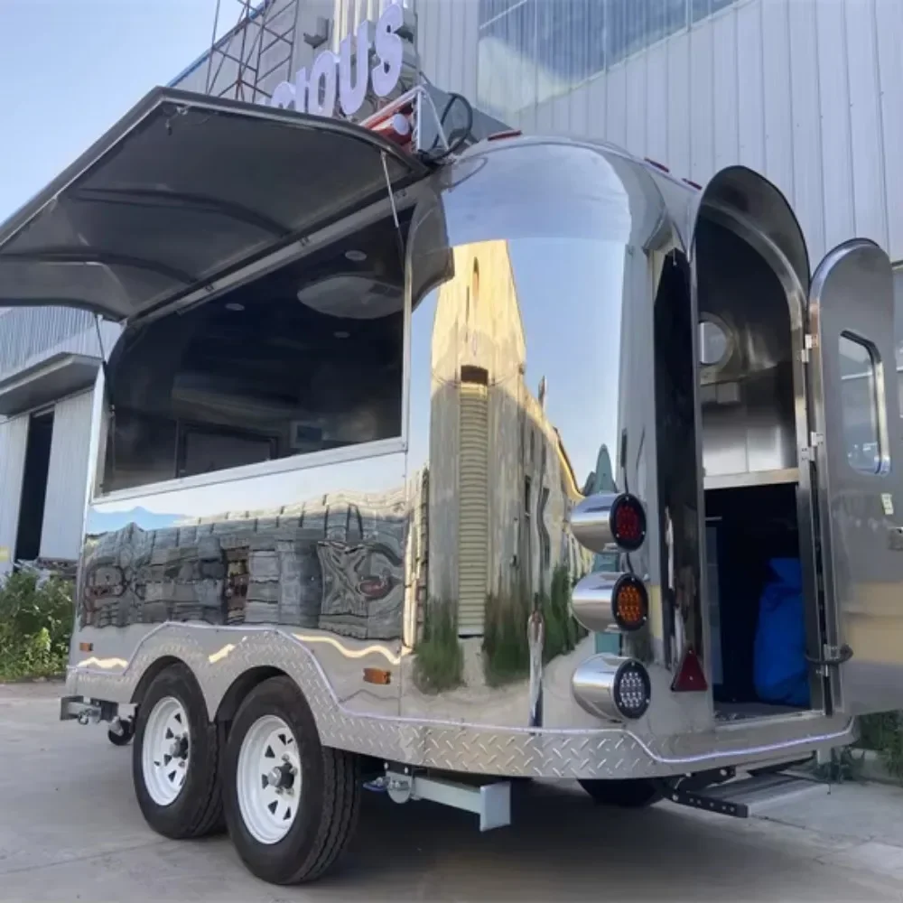 Fully Equipped Food Trailer Mobile Kitchen Fast Food Vending Station Customizable Business Equipment for Street Vendors