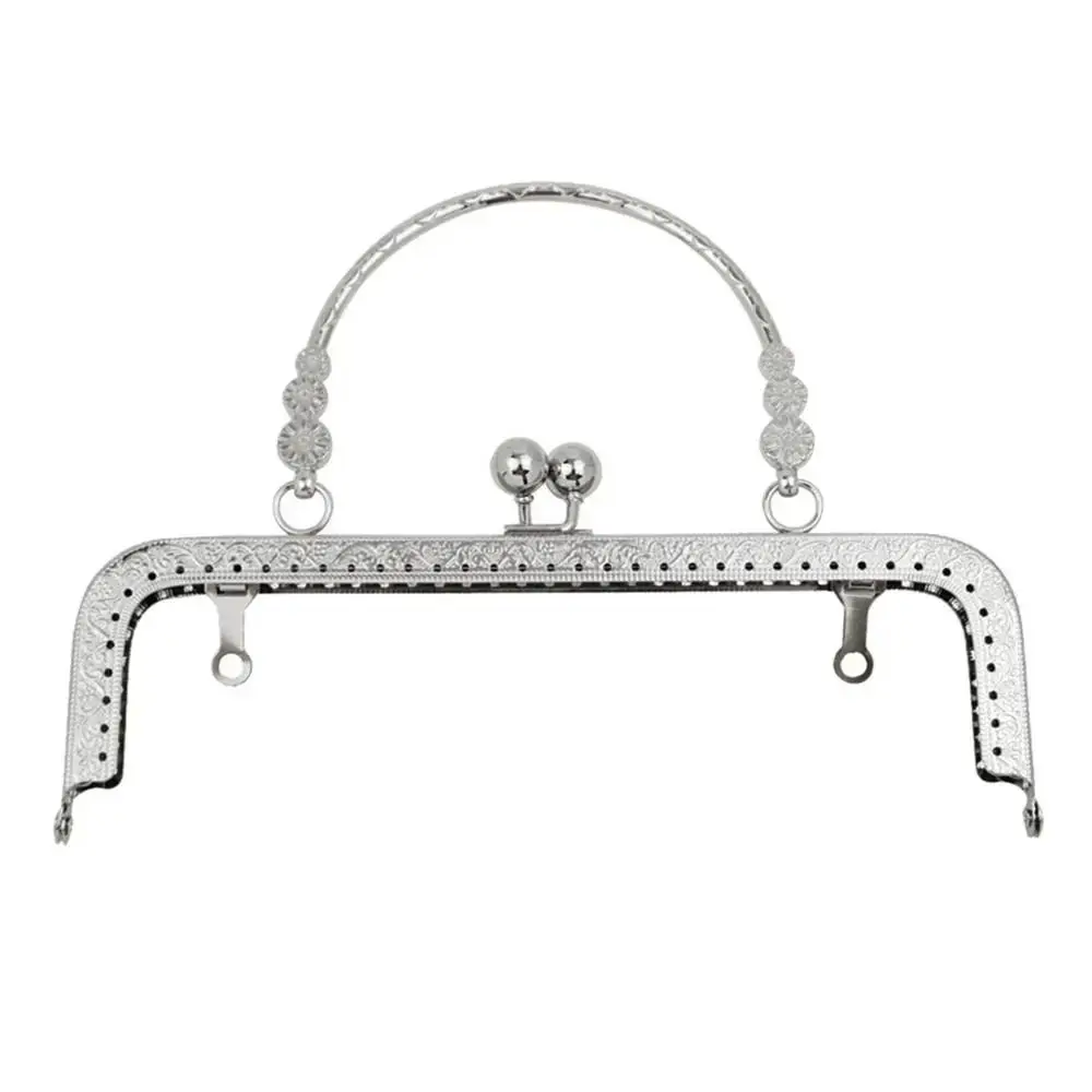 Retro Kiss Clasp Metal Purse Frame Bag Lock Silver Purse Clasp Bags Parts DIY Bag Closure Clutch Making Purse Clasp