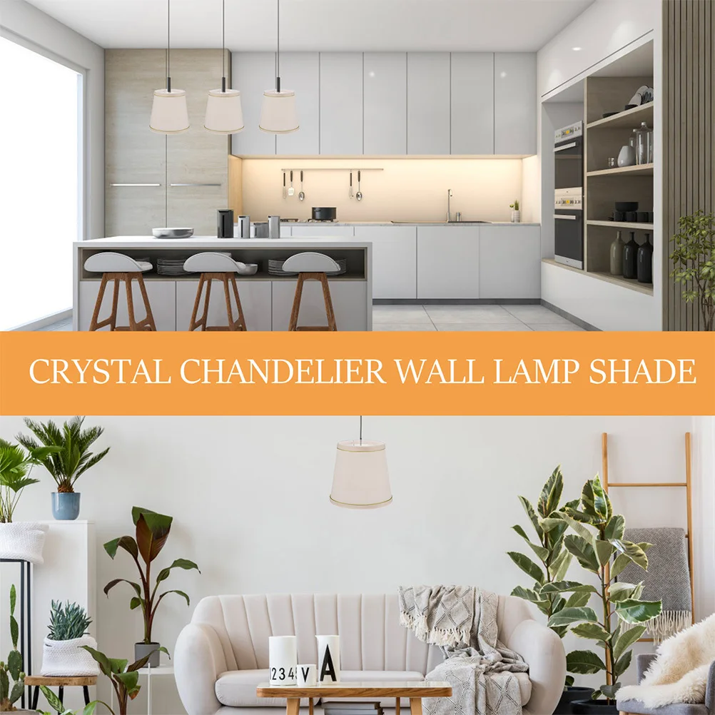 

2Pcs Lampshades Cream-Colored Fabric High-Quality Simple Elegant Living Room Decor Ceiling Wall Light Covers Easy Install Detach