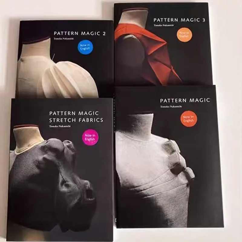 4 Books/Set Tomoko Nakamichi Pattern Magic Book Volume 1-4 Stretch Fabrics Clothing Cutting Design Teaching Books