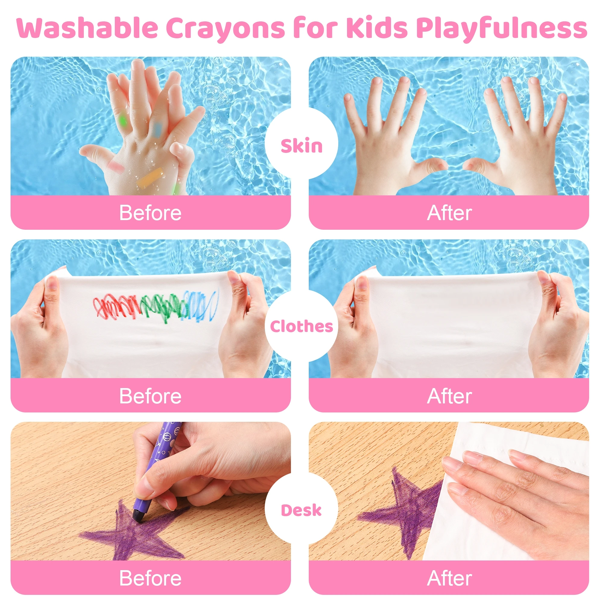 12/24 สียูนิคอร์นดินสอสีขี้ผึ้งสําหรับเด็กล้างทําความสะอาดได้ & Erasable Crayons ชุดสําหรับเด็กทารก Quick Drying Crayon ของขวัญวันเกิด