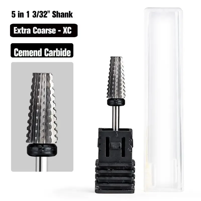 200Pcs  5 In 1  Extra Long Tungsten Carbide Nail Drill Bits Safety Nail Salon Accessories, Efficient Removal Of Gel Polish Acryl