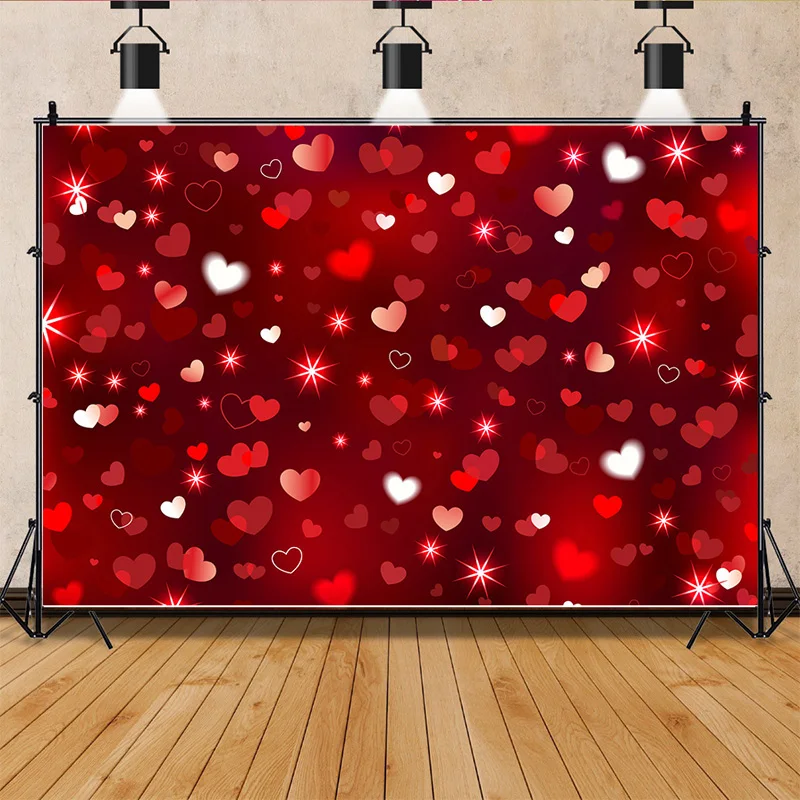 

ZHISUXI Valentine's Day Photography Backdrops Props Bokeh Rose Wedding Red Heart Light Candy Love Embrace Background AL-30