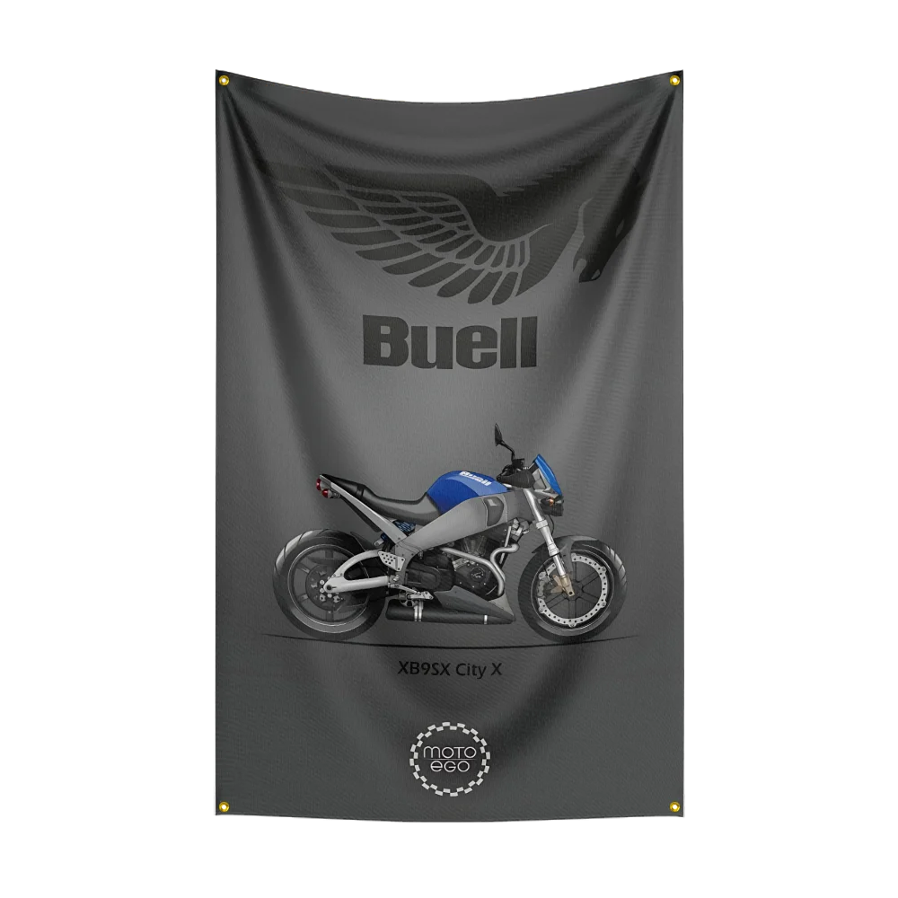 3x5 Ft B-buell Motorcycle Flag Polyester Digital Printing Banner for Garage Wall Art Out Door Decoration With Brass Grommets