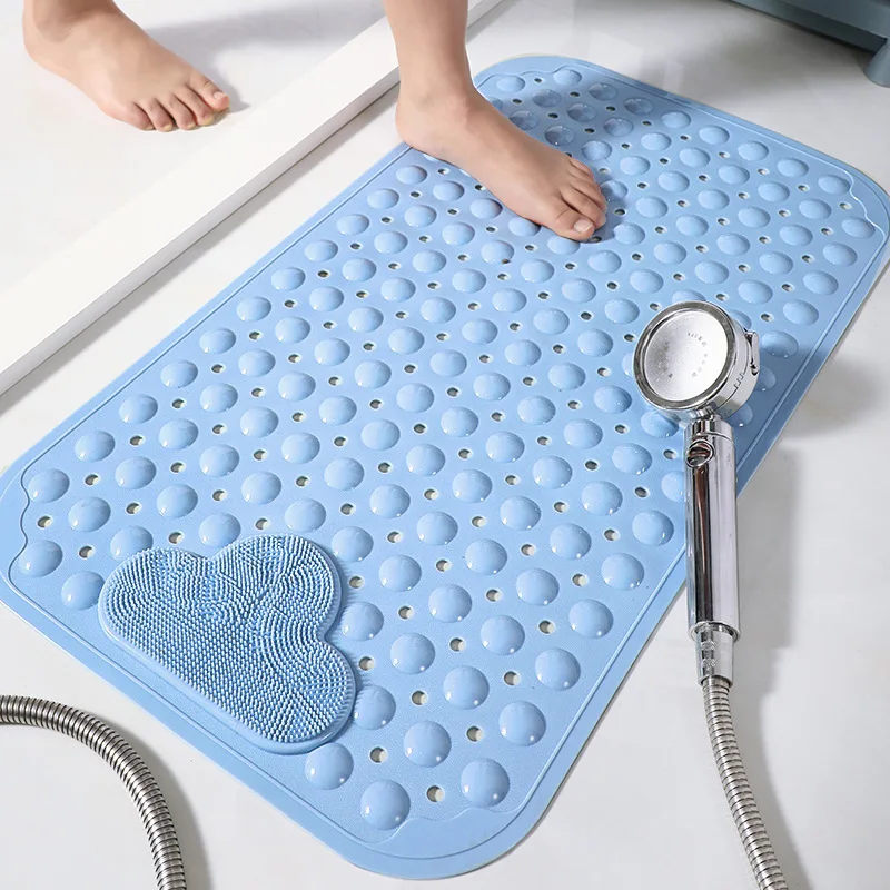 

TPE Mat with Massage Brush, Waterproof Rug, Bathroom Carpet, Anti Slip, Suction Feet Pad, Shower Pad, Toilet Floor, Door Supplie