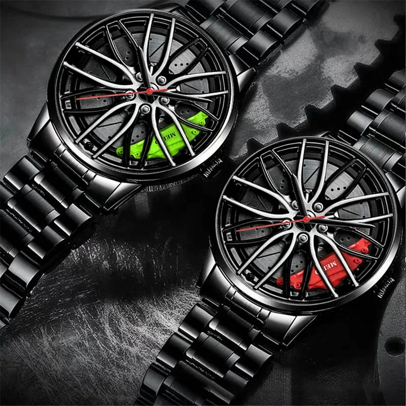 Fashion Mens Luxury Watches Sports Car Watches Sport Rim Hub Wheel Wristwatch Car Quartz Men\'s Watches Creative Watch