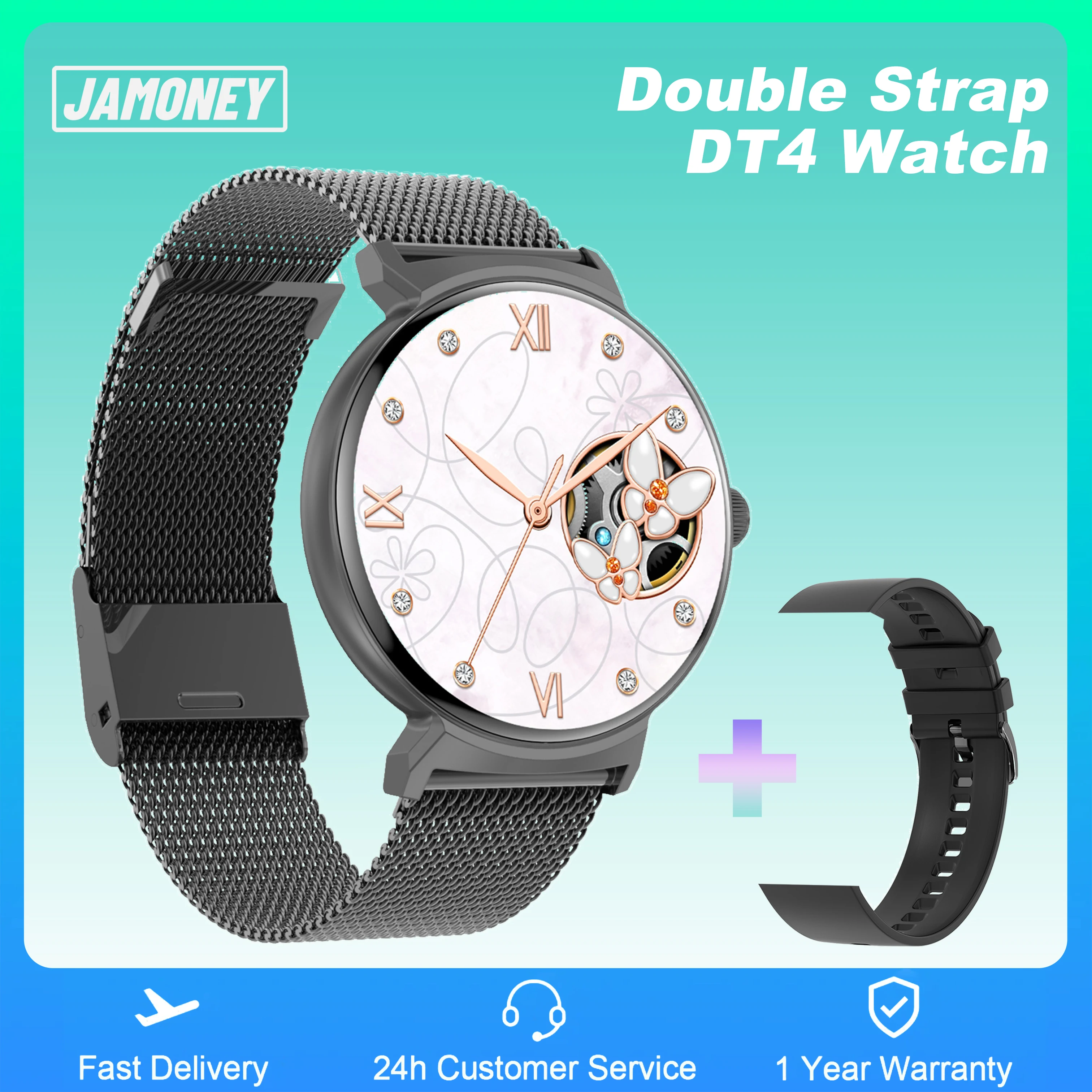 

DT4 Smartwatch IPS Full Color Screen NFC Bluetooth Call Reminder Sport Heart Rate Blood Oxygen Sleep Monitoring Ip68 Waterproof