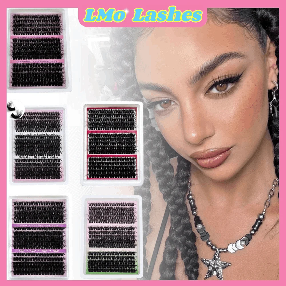 15列DIY 5Dふわふわまつげクラスター 60D-200D厚めまつげクラスター ふんわり個別まつげクラスター 韓国風つけまつげ