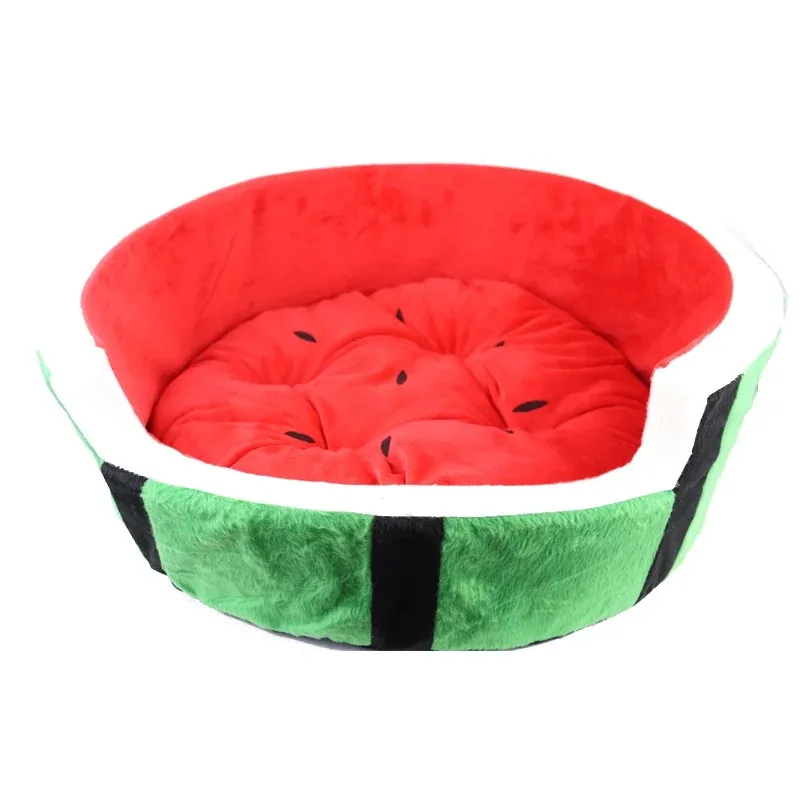 1pc Cute Kennel House Warm Cotton Watermelon Modeling Dog Bed Breathable Mat Sofa Pet Cat Bed for Dogs Fruit Bed Dog Accessories