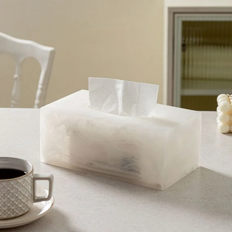 Minimalist Tissue Boxes Dining Table Napkin Box Ornament Luxury Cloud Pattern Paper Tissue Box Living Room Home Storage Decor