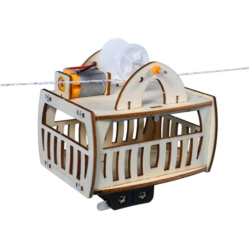 Wooden Cable Car Engineering Toy for Student STEM Project Play