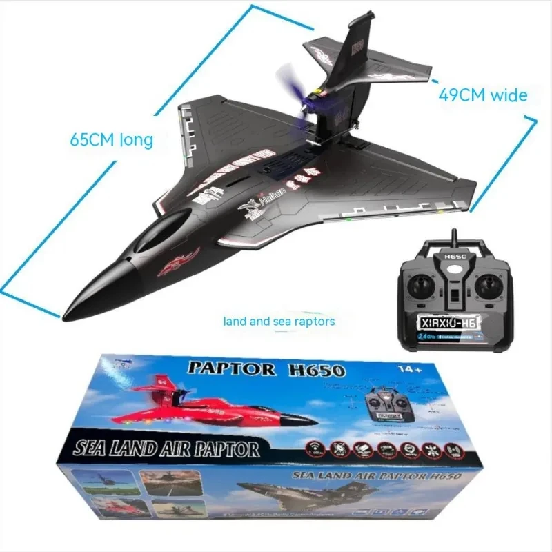 H650 Raptor Plane Water Land Airplane 65cm Brushless Motor Fixed Wing Foam 6CH Waterproof RC Aircraft Model Toys for Boys Adults