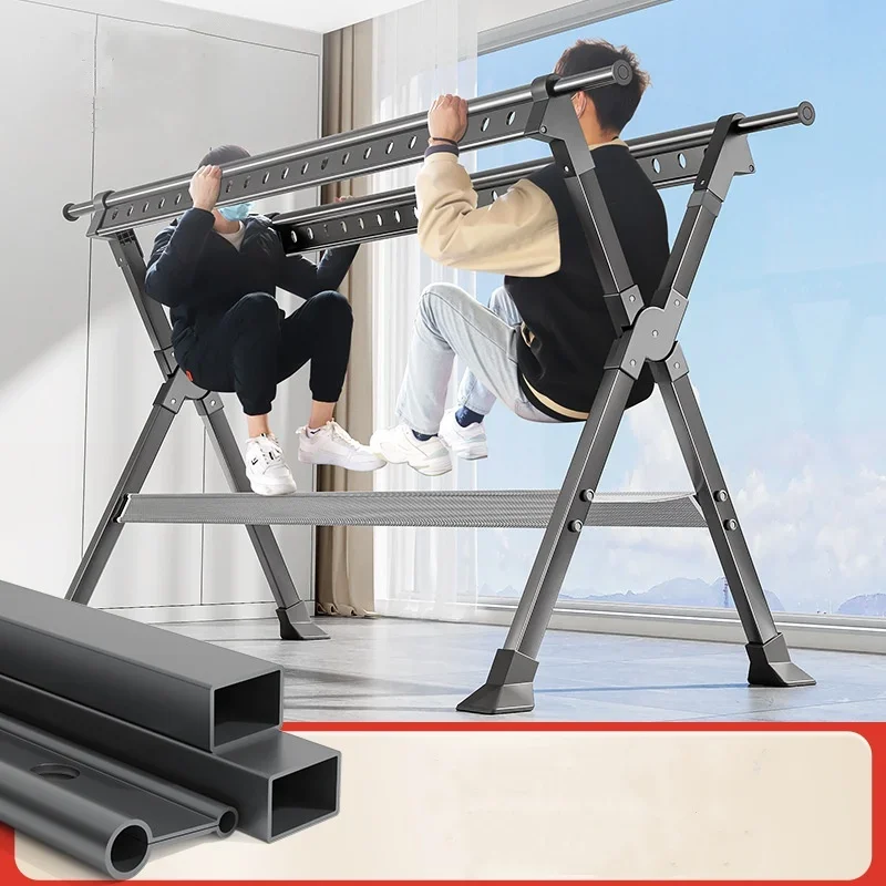 

clothes drying rack floor folding clothes drying pole balcony telescopic indoor cooling rack home drying quilt artifacts