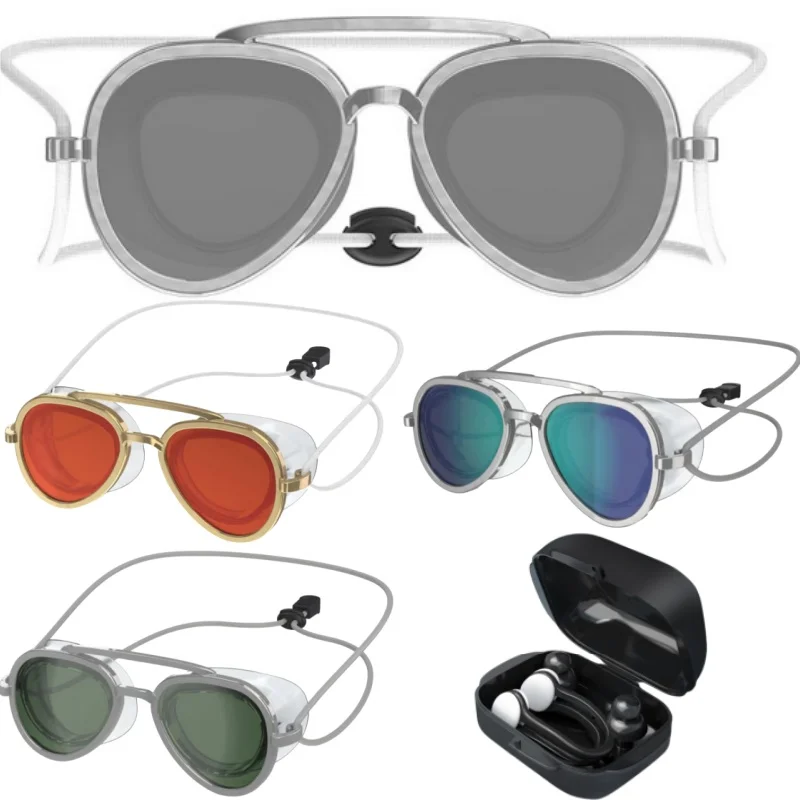 

Retro Swimming Goggles Adjustable Swim Glasses Uv Protection Wide View Big Frame Swim Diving Glasses No Leaking