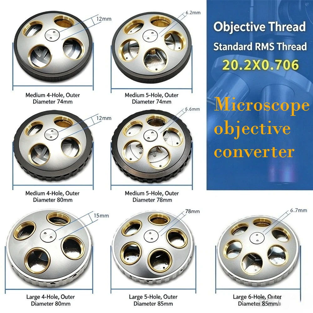 RMS Biological Metallographic Microscope Objective Lens Converter Nosepiece Multiple Specifications Available