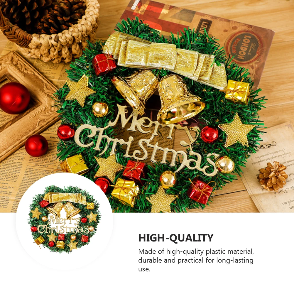 

1Pc Long Lasting Plastic Merry Christmas Wreath Xmas Artificial Garland Wall Window Decor