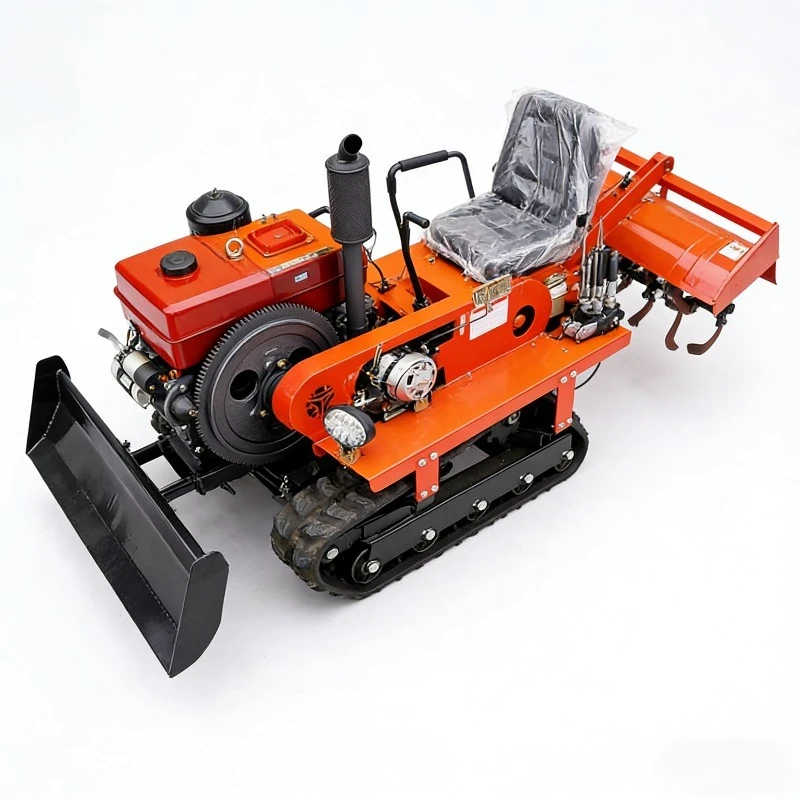 Free Shipping 25HP/35HP Tracked Micro-Tiller | Riding Rotary Tiller Orchard Flood & Drought Use