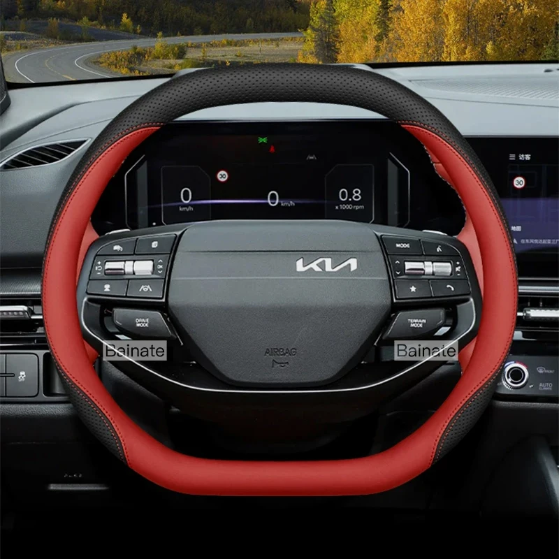 38 cm Auto-Lenkradbezug, für NEUEN KIA Sportage EV9 Sorento 2026, Leder, Lenkradhülle, Autozubehör – Detail 8