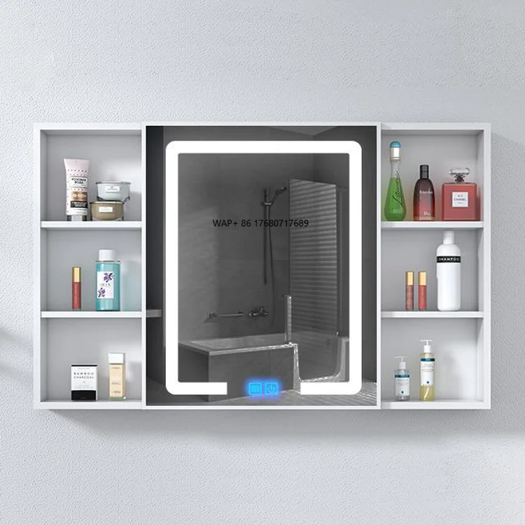 Mirror Cabinet - Smart Touch, Anti - Fog, Digital Display, Wall - Mounted, Storage Shelves, Ideal for Modern Bathrooms