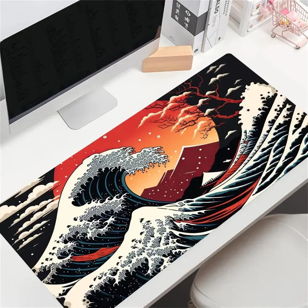 

Large Size Mause Carpet Rug New Japanese Great Wave Mousepad Gamer Xxl Mouse Pad Gaming Accessories Desk Mat Office Mat Keyboard