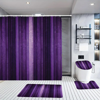 Products: 1/3/4 piece printed shower curtain set, bathroom partition curtain, bathroom U-shaped mat, toilet seat cushion