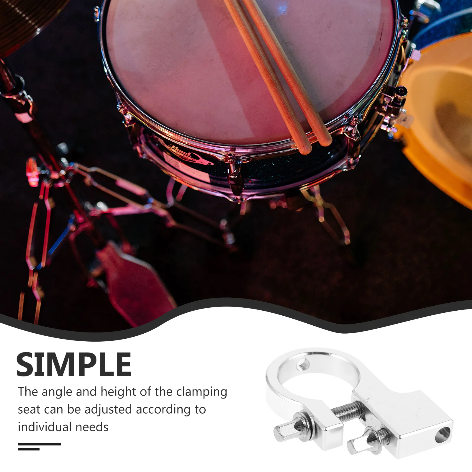 

Parts Drumstick Clip Holder Pedal Beater Mount Kit Accessories Silver Zinc Alloy