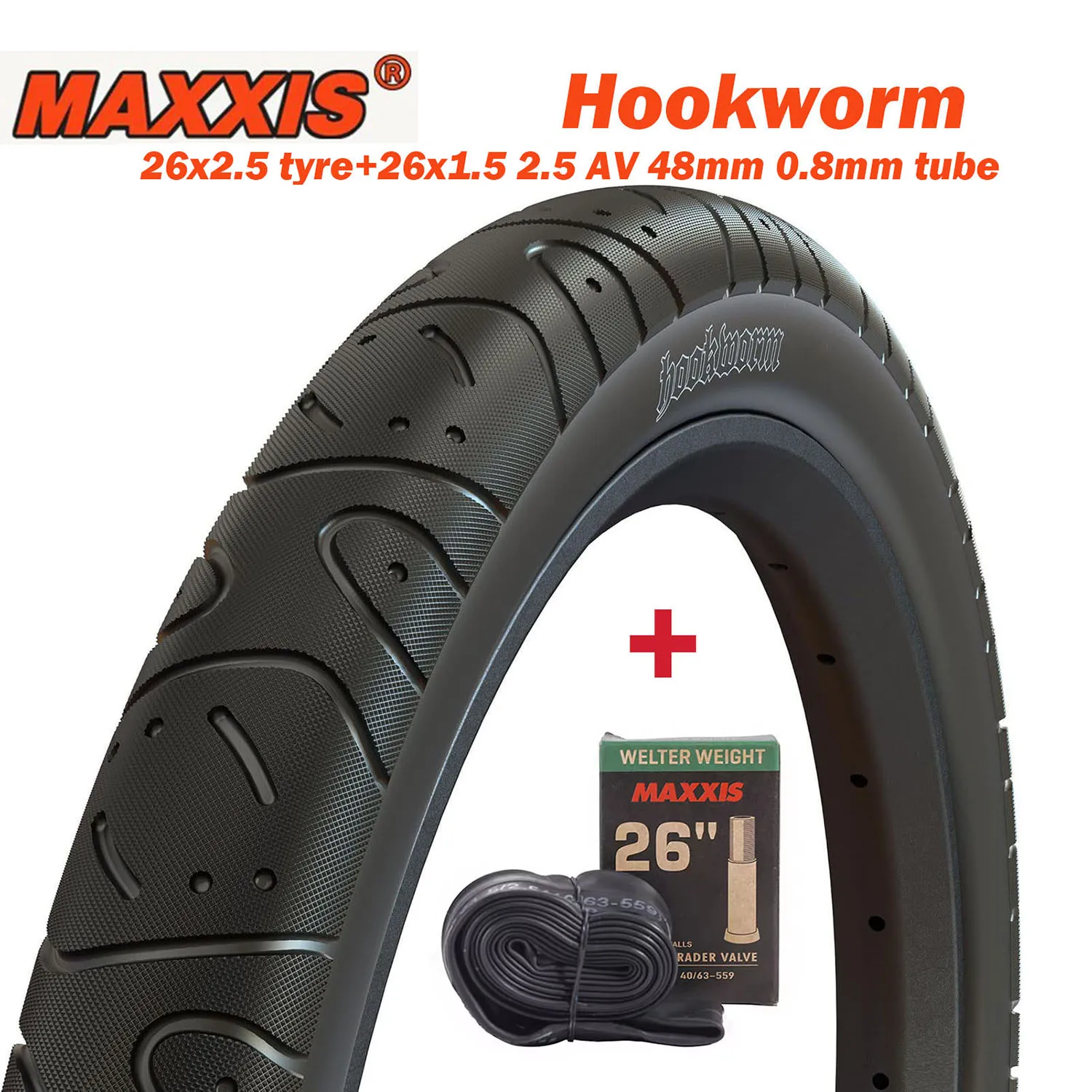 

MAXXIS Hookworm Bicycle Tire and Inner Tube Set BMX Wire Bead Clincher Tire for Street Park vert Flatland 20 24 26 27.5 29 inch