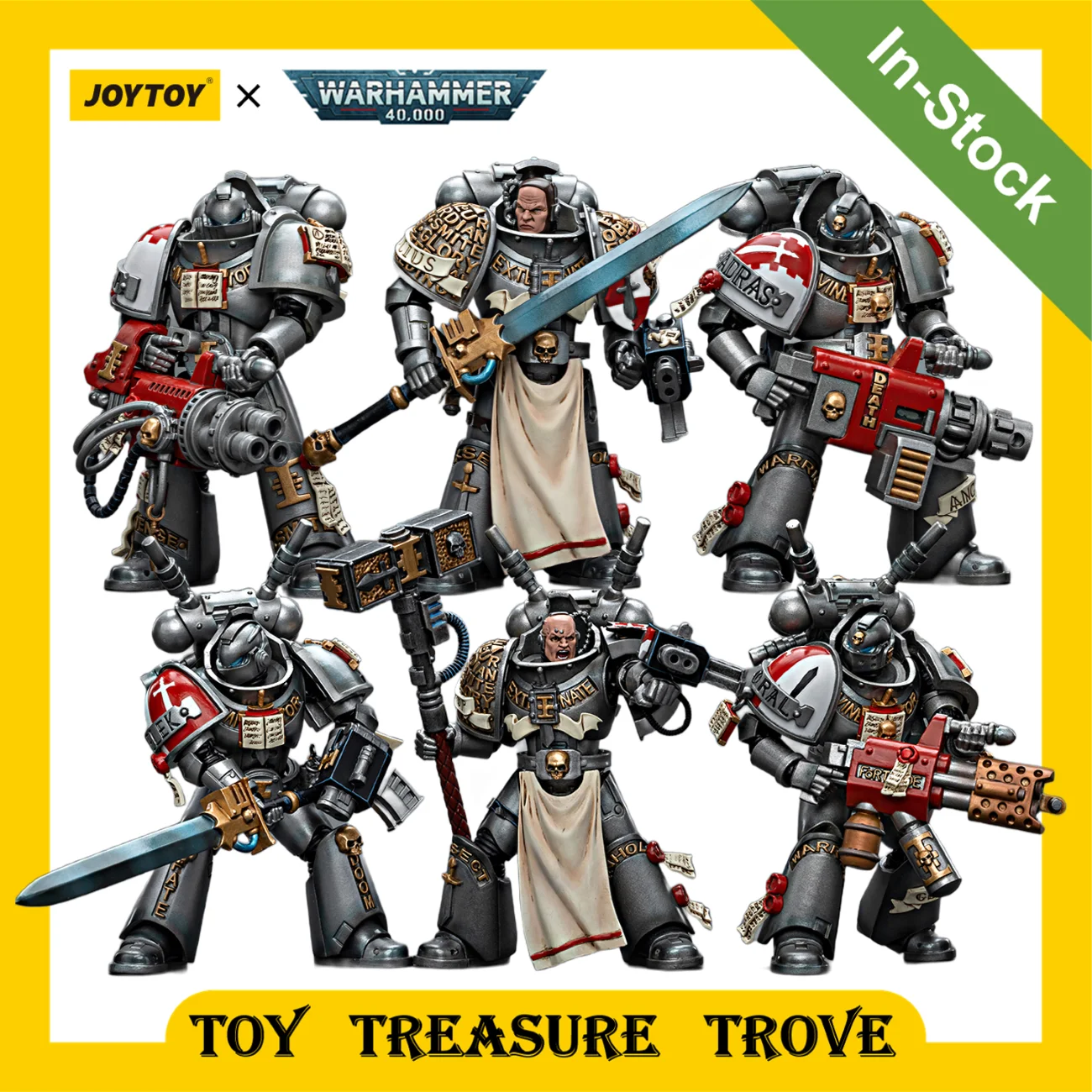 

[In-Stock] JOYTOY Warhammer 40k 1/18 Action Figure Grey Knight Interceptor Squad Justicar Strike Squad Anime Military Model Gift