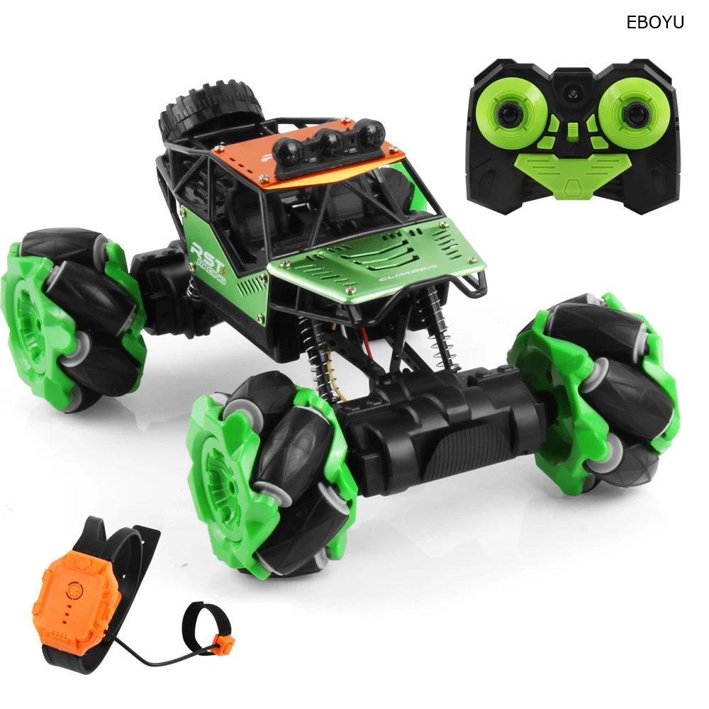 EBOYU C025 RC Stunt Car 2.4GHz 4WD Monster Truck Drift Car LED Lights Twist Car Climbing Off Road Vehicle RTR Gift Toy for Kids