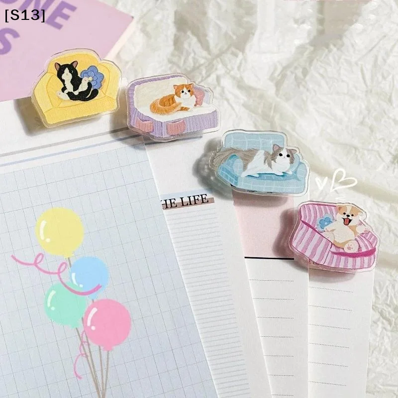 Memo Clip  Cute Cats And Dogs Cartoon Animal Decorative Sealing Clip PP Material Gift Bag Organizer For Desk