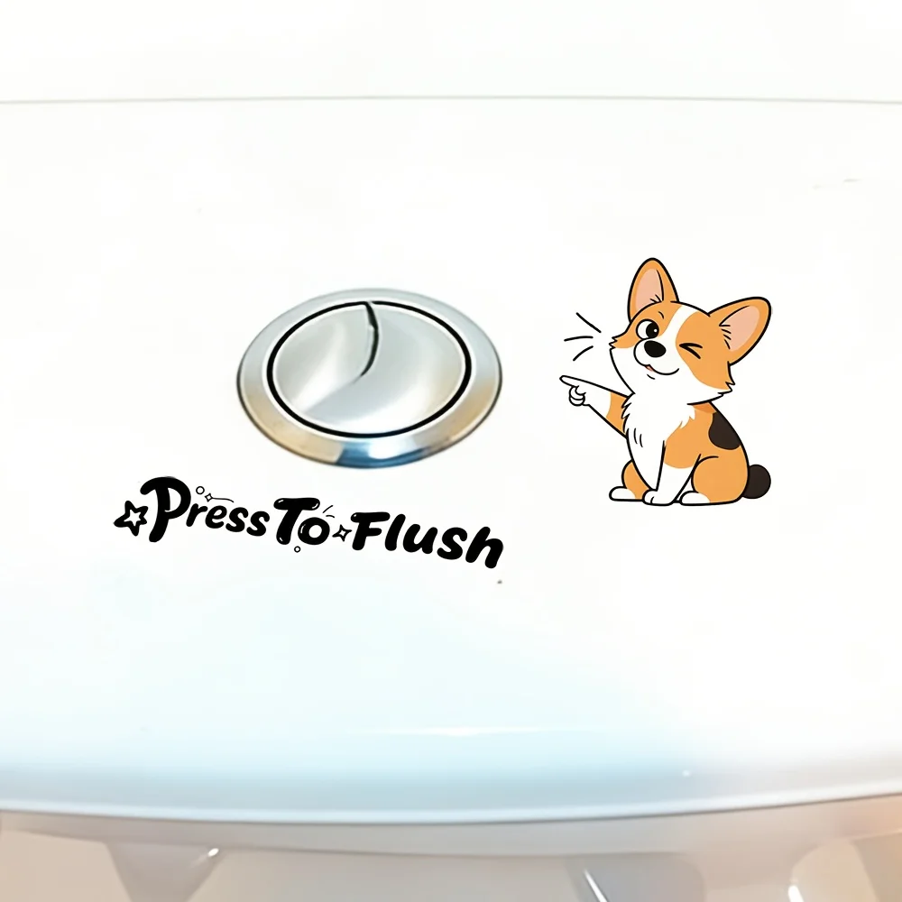 1/3pcs Toilet Sticker,Creative Dog Reminder to Flush After Use,PVC Self-Adhesive,Reusable for Bathroom and Public Restroom Decor