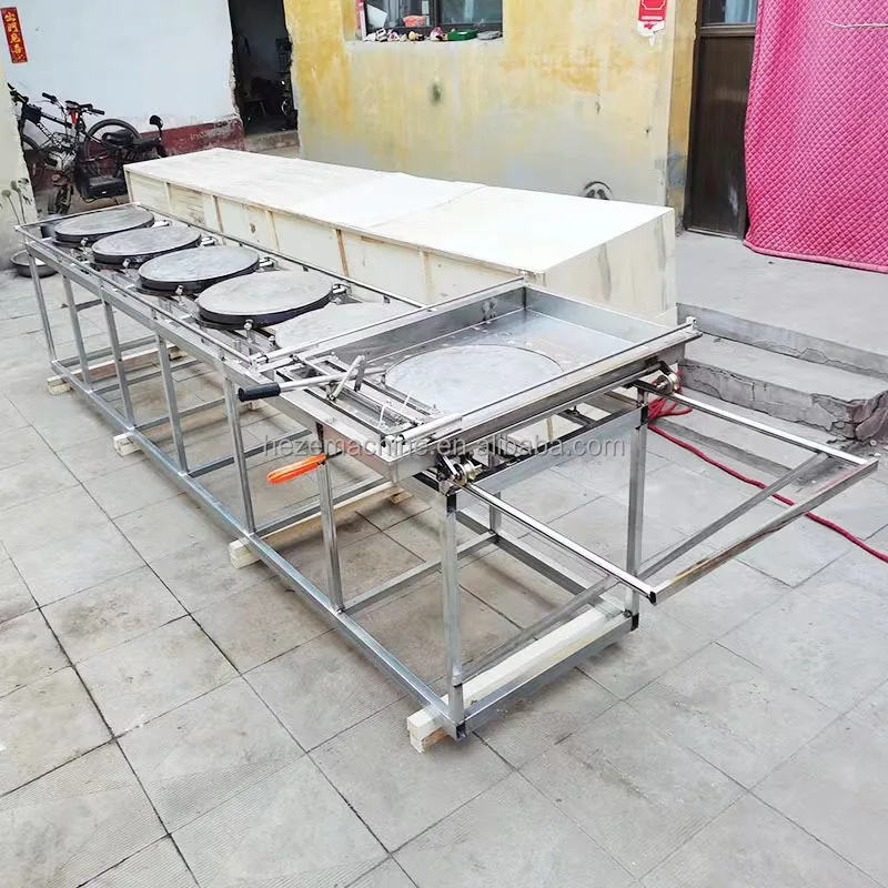 20 Cm Cooked Pita Bread Making Machine Gas Heating Corn Tortilla Maker Thin Flat Bread Chapati Roti Mexico Burrito Machine