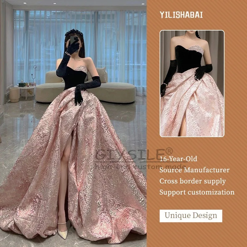 

GIYSILE Customized Contrasting Evening Dress Fashion Sexy 2025 New Banquet Temperament Tube Top Princess Fluffy Skirt Female