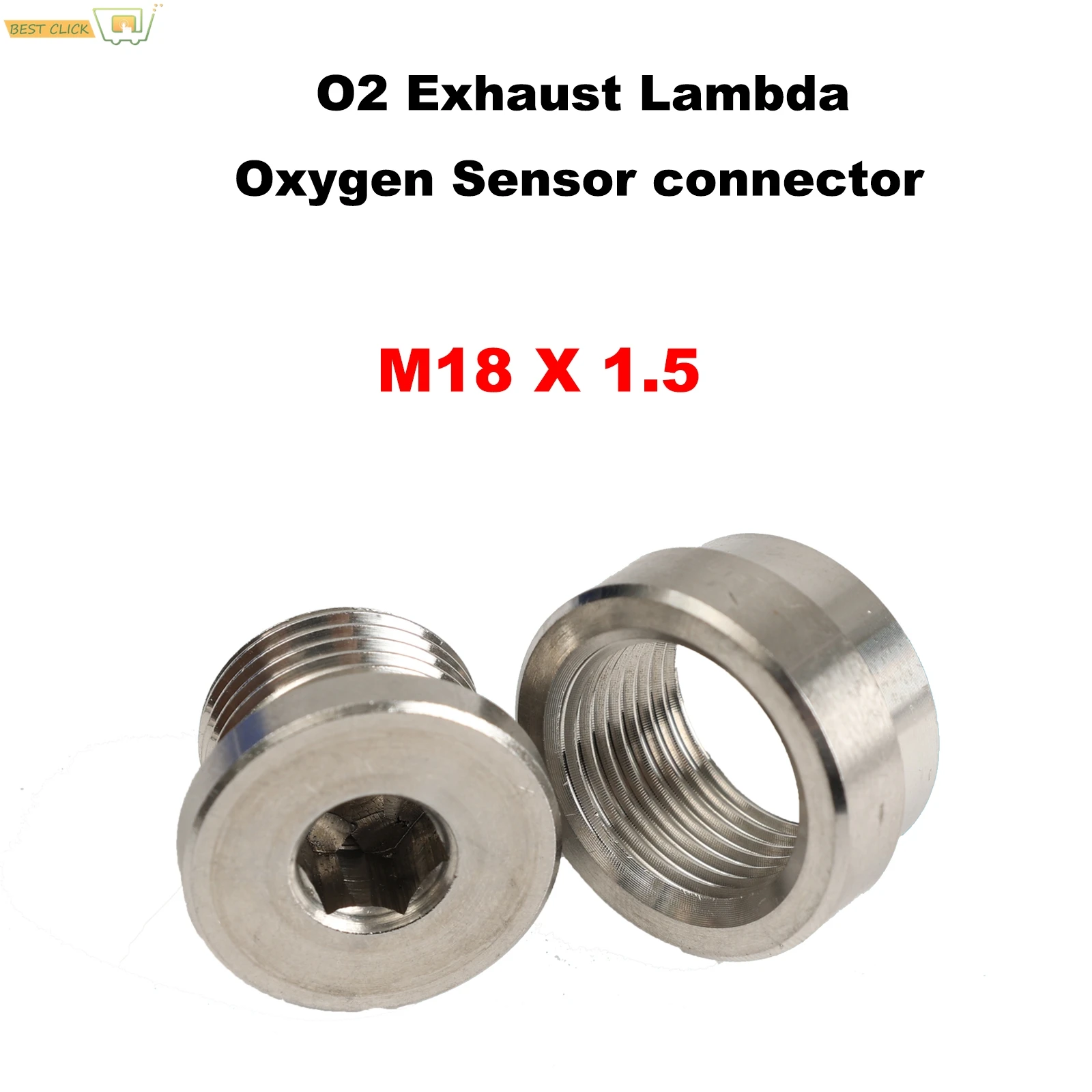 

O2 Exhaust Lambda Oxygen Sensor Boss Nut Bung 304 Stainless Steels Plug Wideband Nut Kit For Weld Bungs M18x1.5 Car Accessories