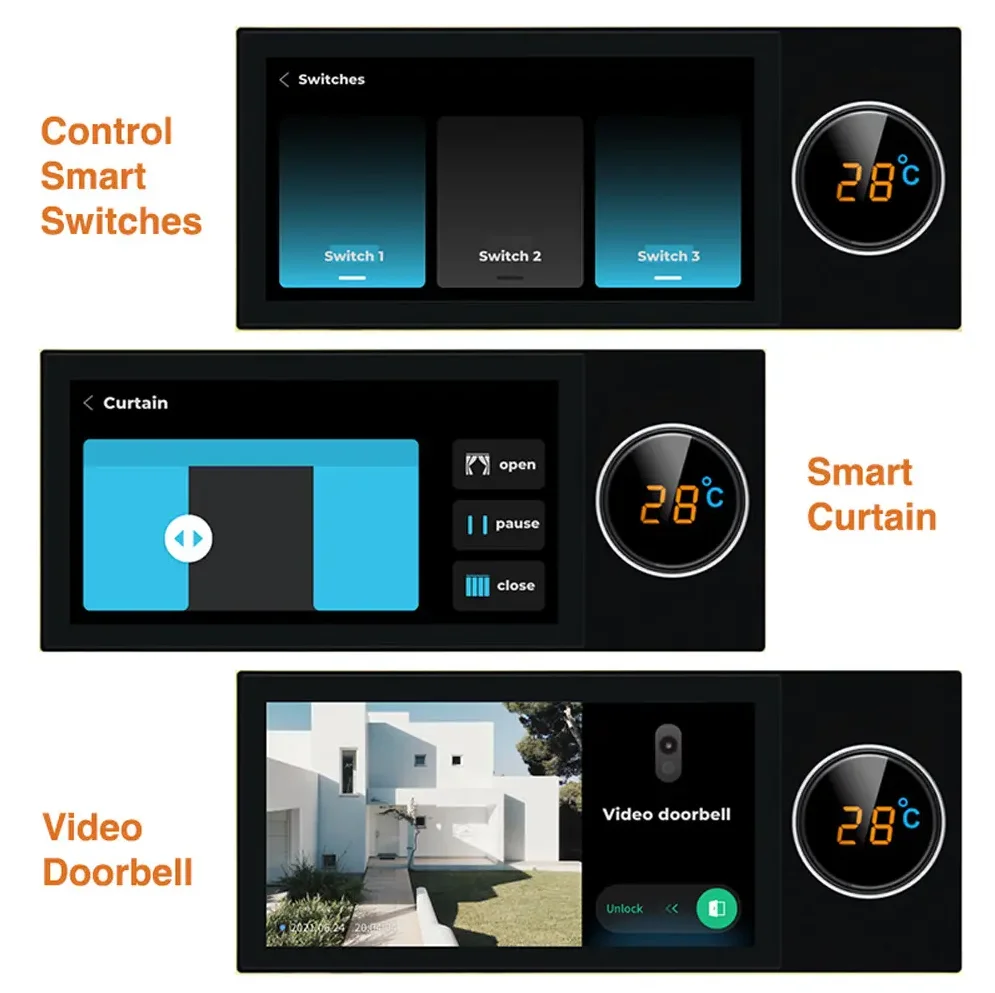 

6 Inch IPS Central Control Screen Display Smart Voice Touch App Control ZigBee Gateway For Whole House Smart Home S8E