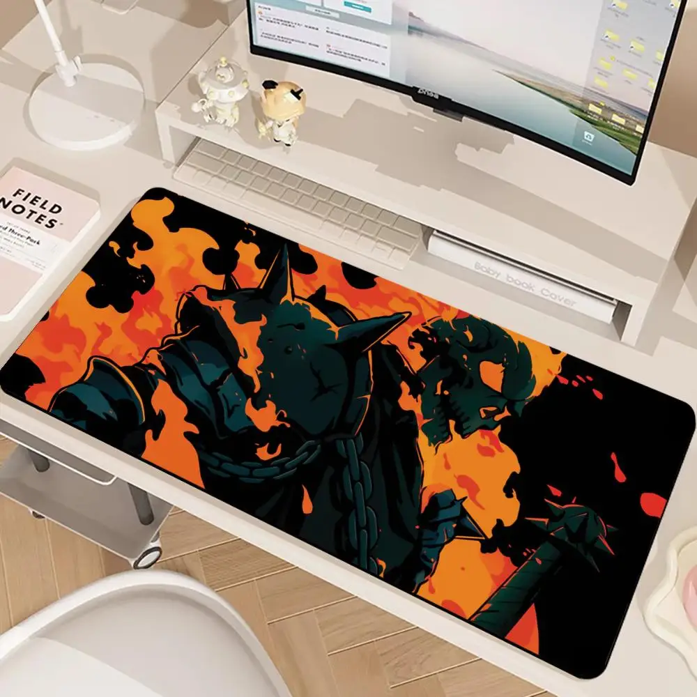 Skeleton Warrior Pattern Anime Mouse Pad Large Gaming Non-slip Seamed Extended Pads Gamer Keyboard Office Accessories 90x40 XXL