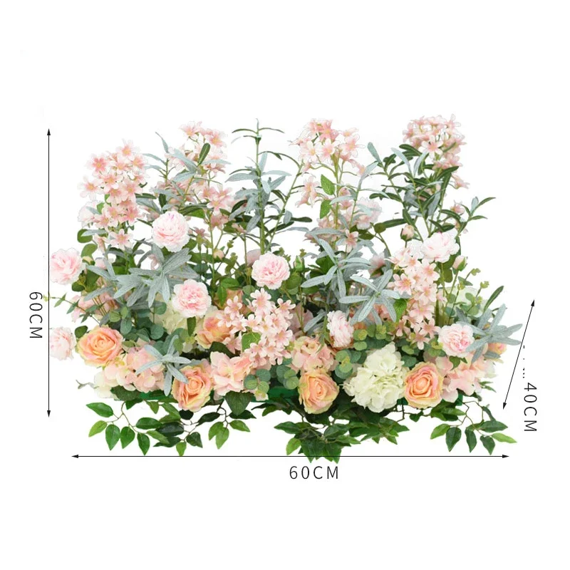 Customized Wedding Simulation Flower Arrangement, T-Stage Layout, Background Props, Road Lead Window, Floral Flower Arrangement