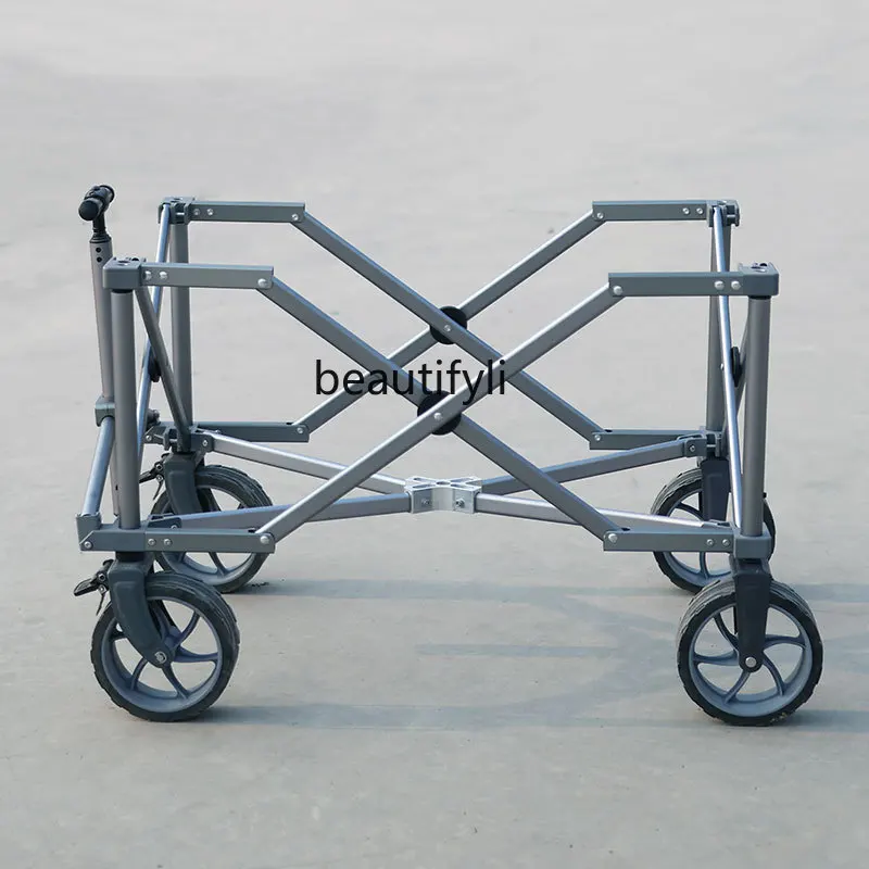 Aluminum Pipe Frame Camper Camping Cart Camping Portable Foldable Trolley