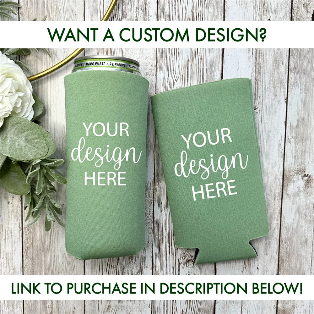 Slim 12oz Custom Wedding Can Coolers, I'll Drink To That, Personalized Wedding Drink Huggies, Customized Wedding Party Gift SEC-