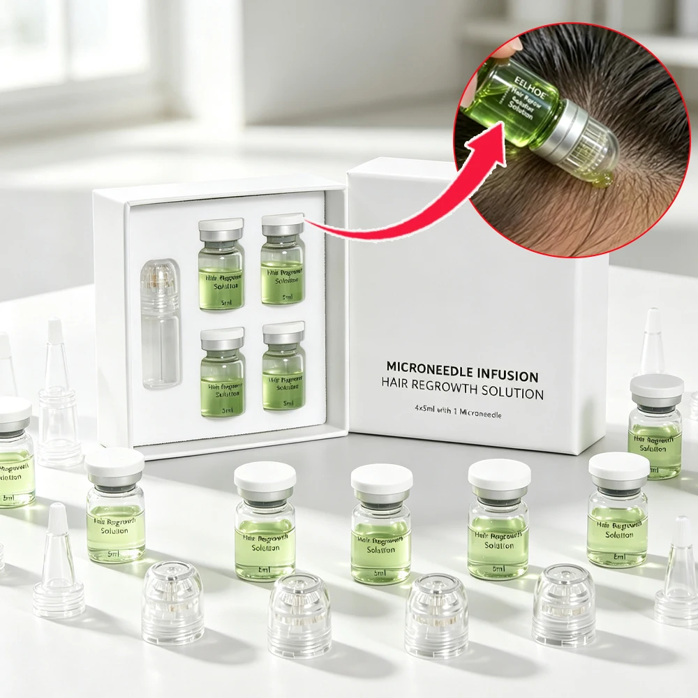 0.3mm Hair Essential Care Microneedle Serum Strengthen Roots Reducing Loss Repair Damage Nourishing Regrow Hair Care Essence
