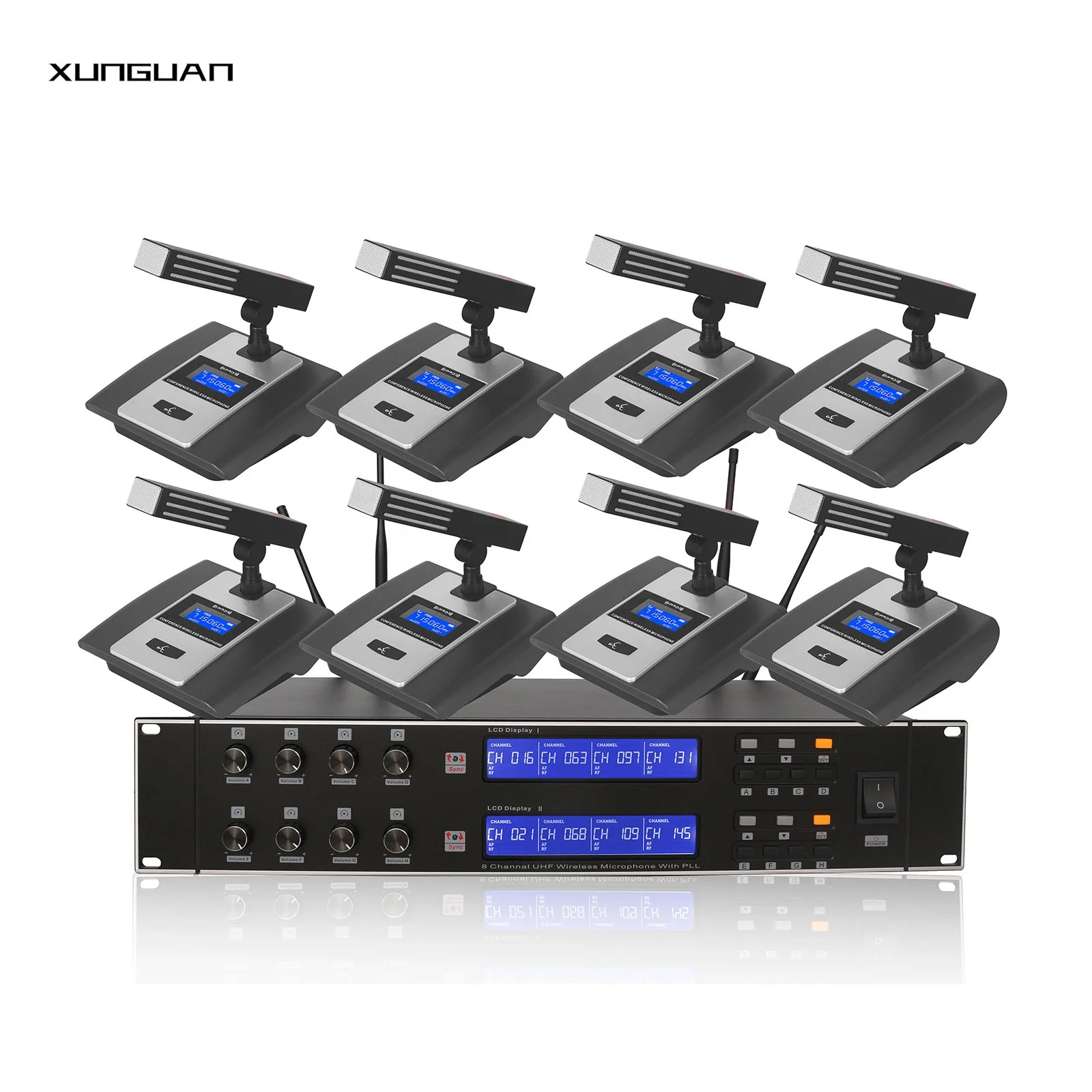 

U-M8000 Conference Mic 8 Channel UHF IR Wireless Microphone with Handheld/Headset/Lavalier for Big Show