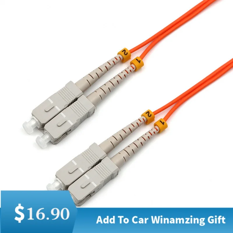 

Multimode SC to SC Duplex Fiber Patch Cord, 2/5/10 Meter Pack of 5pcs , MM SC-SC Jumper Cable with PVC Jacket