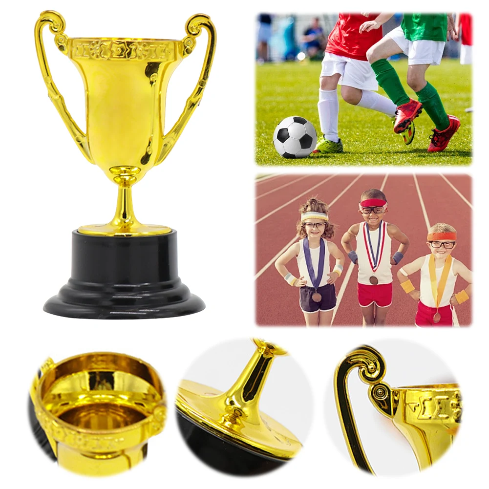 

Gold Award Trophy Cups for Kids Plastic Gold Participation Trophy Cup for Party Favors Rewards Props Sports Competitions