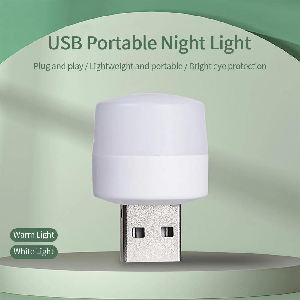 Mini USB Plug Lamp 5V 1W Super Bright Eye Protection Book Light Computer Mobile Power Charging USB Small LED Night Light Gift