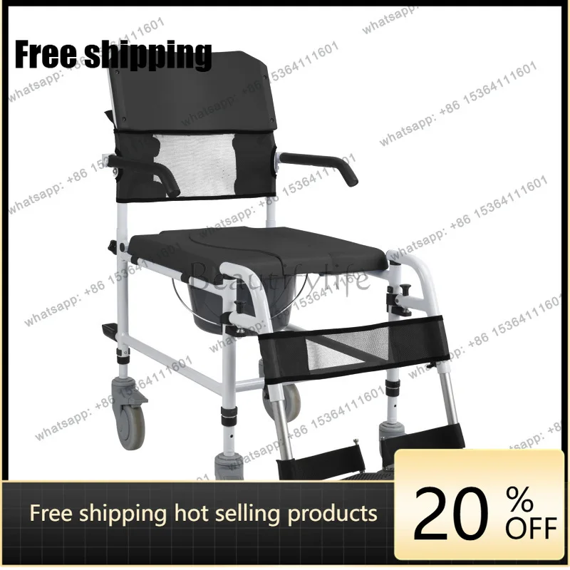 YJ Height Adjustable Aluminum Shower Commode Chair For Elderly Pregnant Women Bathroom Toilet