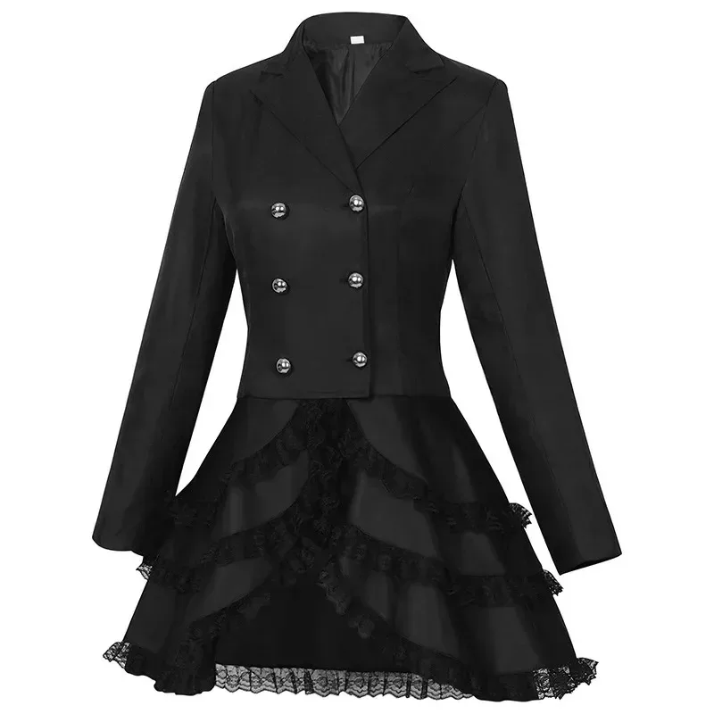 

CyCosplay Costume Gothic Style Women's Jacket Large Size Lace Skirt Halloween Carnival Masquerade Costume for Woemn Girls