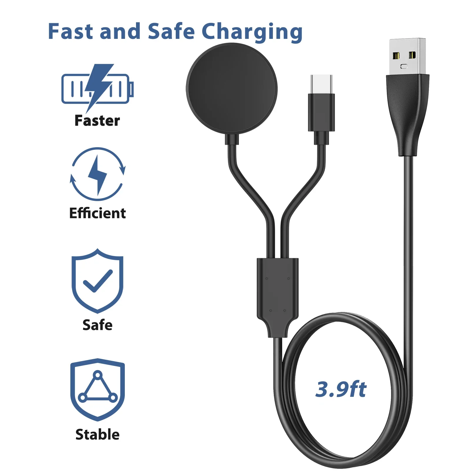 USB Type C Charger For Samsung Galaxy Watch 4 6 Classic 43mm 47mm 46mm 42mm/Galaxy Watch 3 5 Charging Cable For Samsung Galaxy W